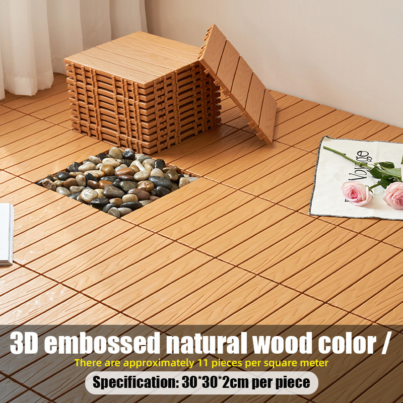 Пластмасов сглобяем настил (PP), дървесен релеф, антибактериален, за коридор, модерен стил