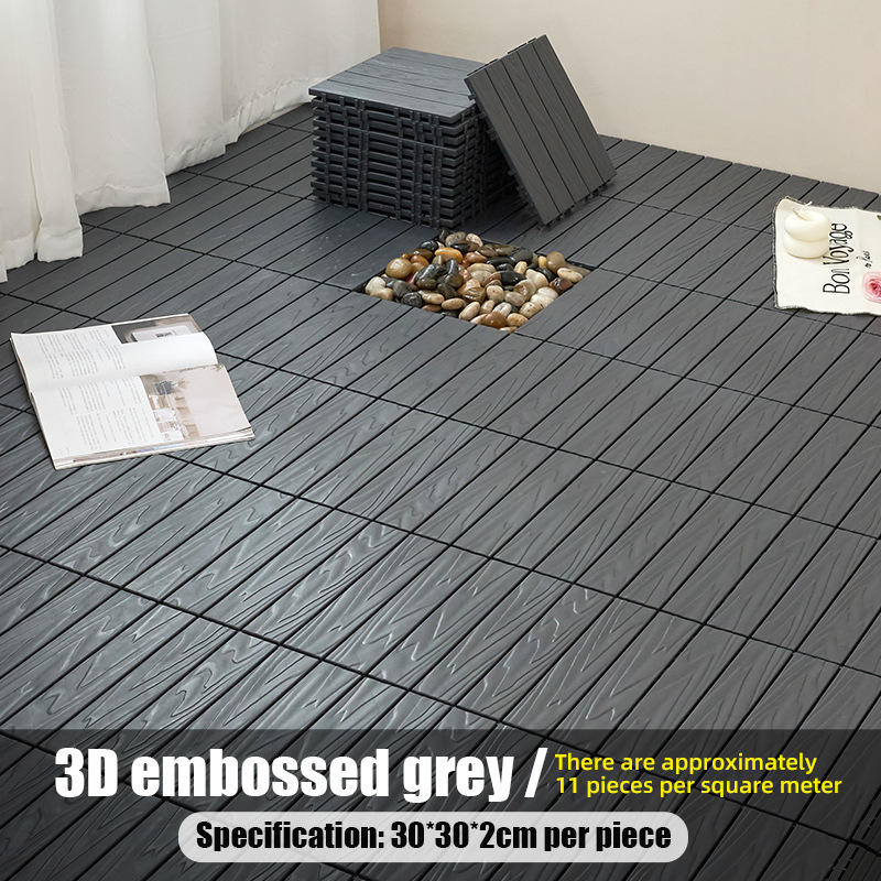 Пластмасов сглобяем настил (PP), дървесен релеф, антибактериален, за коридор, модерен стил