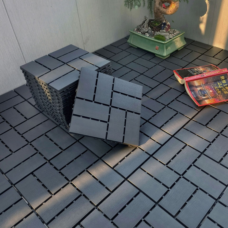 Пластмасов сглобяем настил (PP), дървесен релеф, антибактериален, за коридор, модерен стил