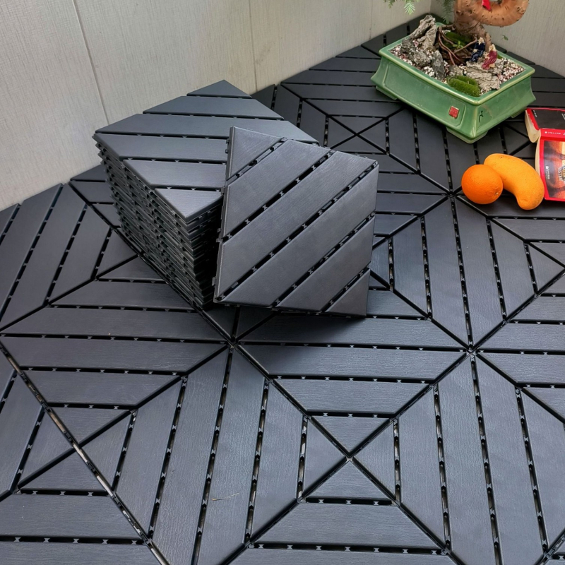 Пластмасов сглобяем настил (PP), дървесен релеф, антибактериален, за коридор, модерен стил