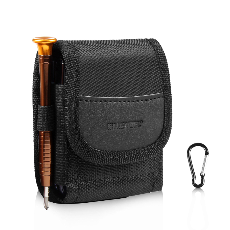 HAWEEL Muška PU Torbica za pojas - prozračna, s pretincom za karticu, kompatibilna s 8-inčnim uređajima