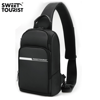 Férfi mellkasi táska – üzleti stílus, Oxford vászon, vízálló, crossbody, SWEETTOURIST