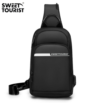 Мъжка чантичка за гърдите – делови стил, Oxford плат, водоустойчива, презрамков дизайн, SWEETTOURIST