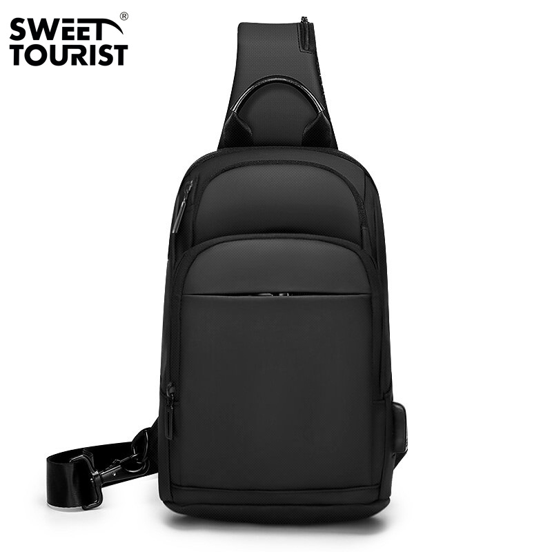 Férfi mellkasi táska – üzleti stílus, Oxford vászon, vízálló, crossbody, SWEETTOURIST