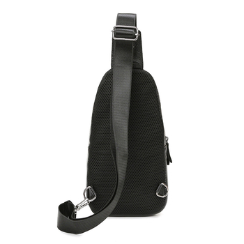 Мъжка кожена чанта за гърдите от горен слой кравокожа, урбан стил, през рамо, побира 8-инчов таблет, полиестрова подплата, DIVECEN