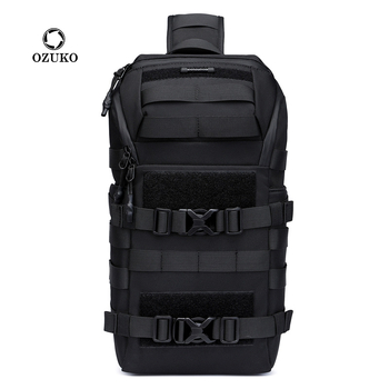 Férfi taktikai mellkasi táska - vízálló Oxford anyag, lopás elleni védelem, bővíthető, nedves/száraz szétválasztás, lélegző