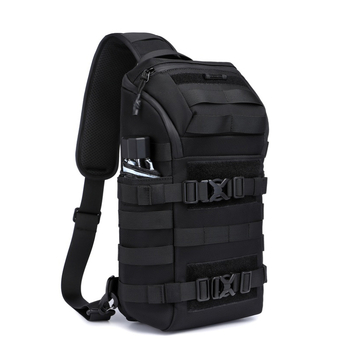 Мъжка тактическа гръдна чанта - водоустойчива оксфордска материя, антикрадба, разширение, мокро/сухо разделение, дишаща