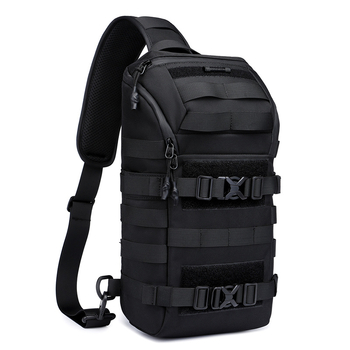 Мъжка тактическа гръдна чанта - водоустойчива оксфордска материя, антикрадба, разширение, мокро/сухо разделение, дишаща