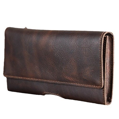 Muška pojasna torbica za telefon, od prave kože, prvi sloj kože, prozračna, višenamjenska