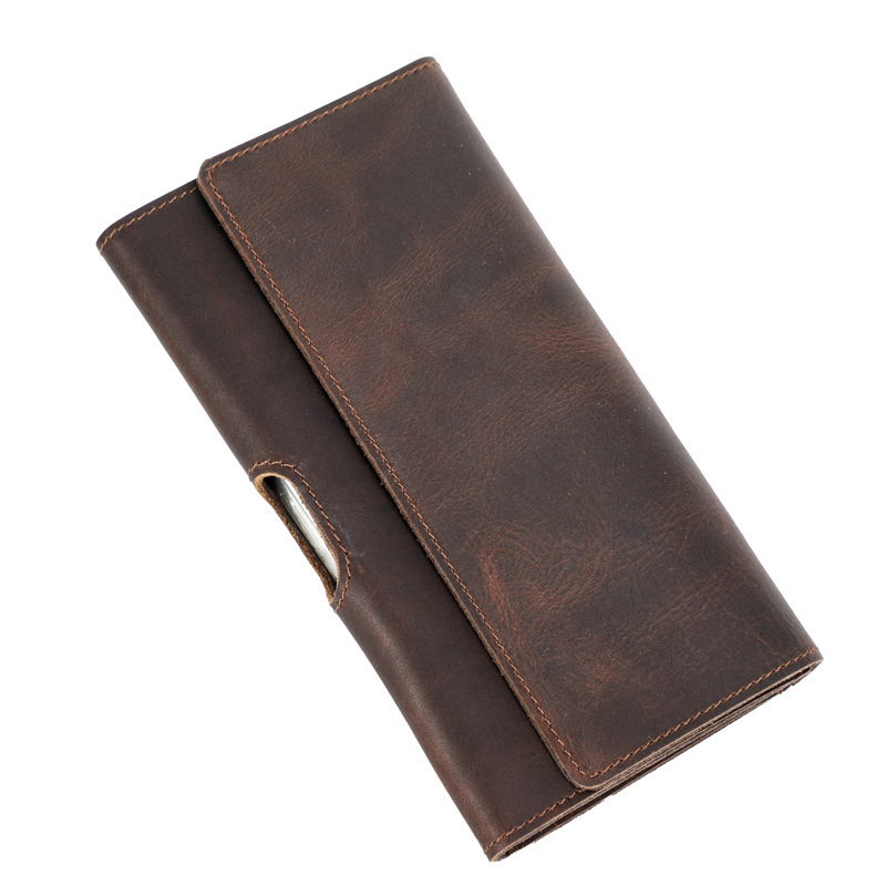 Muška pojasna torbica za telefon, od prave kože, prvi sloj kože, prozračna, višenamjenska