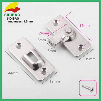 Ανοξείδωτο μεταλλικό κλείδωμα πόρτας με γωνία 90°, μοντέλο 00038, κατάλληλο για ντουλάπες και εντοιχισμένες πόρτες, Sidibao
