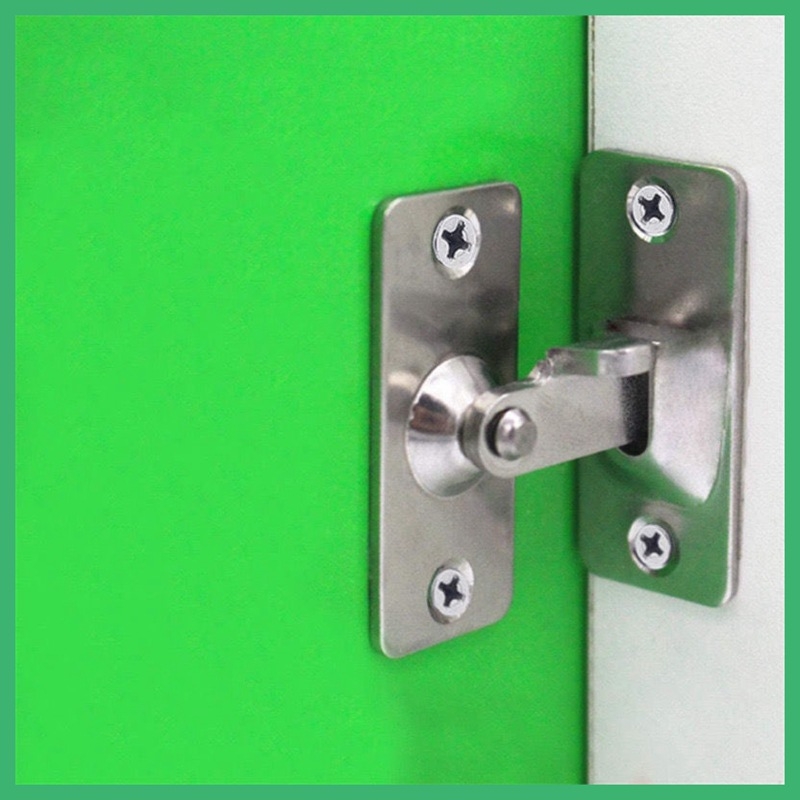 Rozsdamentes acél ajtózár 90°-os sarokzár, modell 00038, alkalmas szekrényekhez és gardróbokhoz, Sidibao