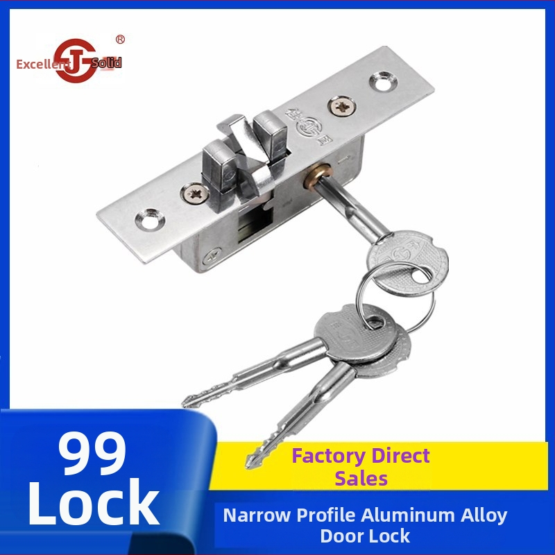Jiagu rámový zámok z hliníkovej zliatiny pre ochranné a posuvné dvere; model 99; hliníkový rám; vhodný pre hrúbku dverí 25–40 mm