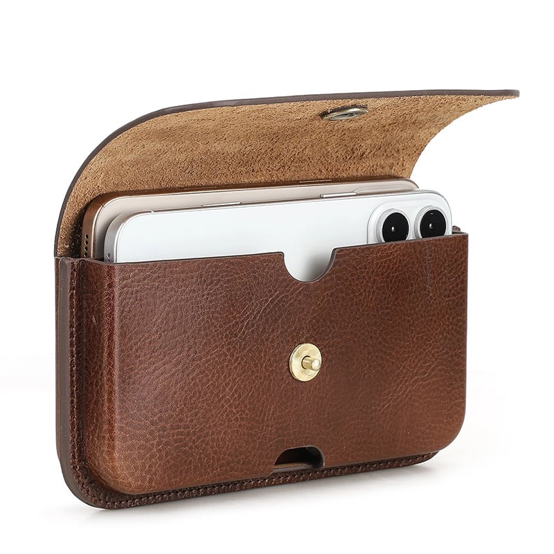 Ādas korpuss iPhone 11/12/13/14 Pro Max, īsta āda, karstās presēšanas apdare, izturīgs pret triecieniem un nolietojumu