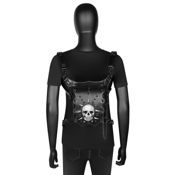 PU верижна чанта за рамо — женска Steampunk серия, вертикален квадрат, магнитно закопчаване, джоб с цип