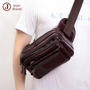Pánska crossbody taška cez pás s viacerými vreckami – pravá koža, prvá vrstva hovädzej kože, odolná voči opotrebeniu, polyesterová podšívka