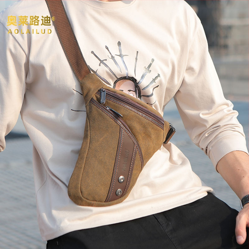 Férfi vászon crossbody táska, modell 2395, kopásálló, bélés vászon