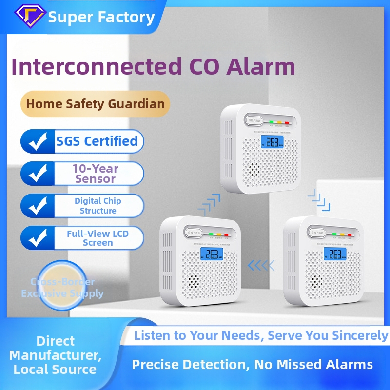 Детектор за въглероден моноксид (CO) с безжично предаване, модел Y100A-CR-W(868), 360° детекция, стенен монтаж, звуков и светлинен сигнал