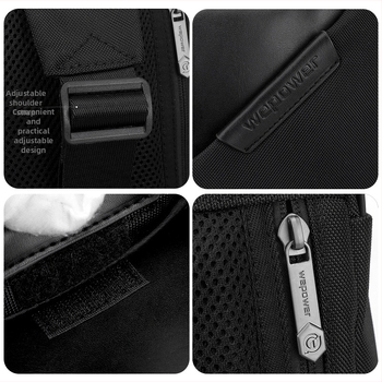 Мъжка чанта през кръст - Нейлон, дишаща, подплата полиестер, едноцветен дизайн, ежедневна употреба