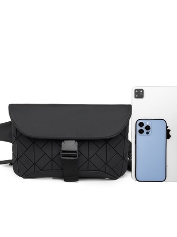 Мъжка гръдна чанта с презрамка crossbody, PU кожа, устойчива на износване, подплата от найлон, за ежедневна употреба