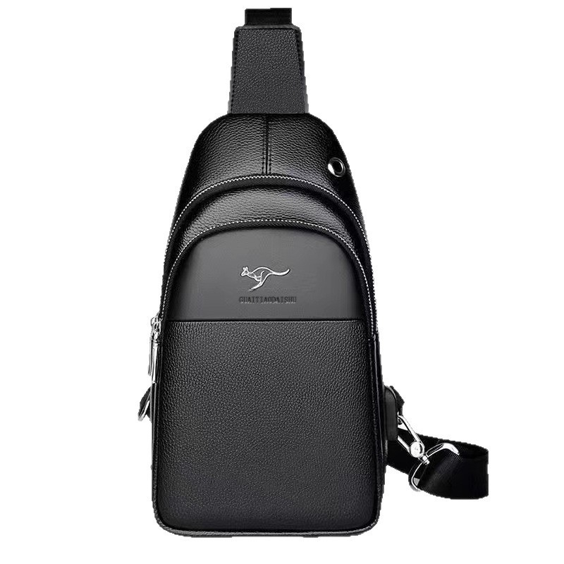 Férfi keresztpántos mellény táska – vízálló, kopásálló, anti-vágó, PU bőr, bővíthető kapacitás