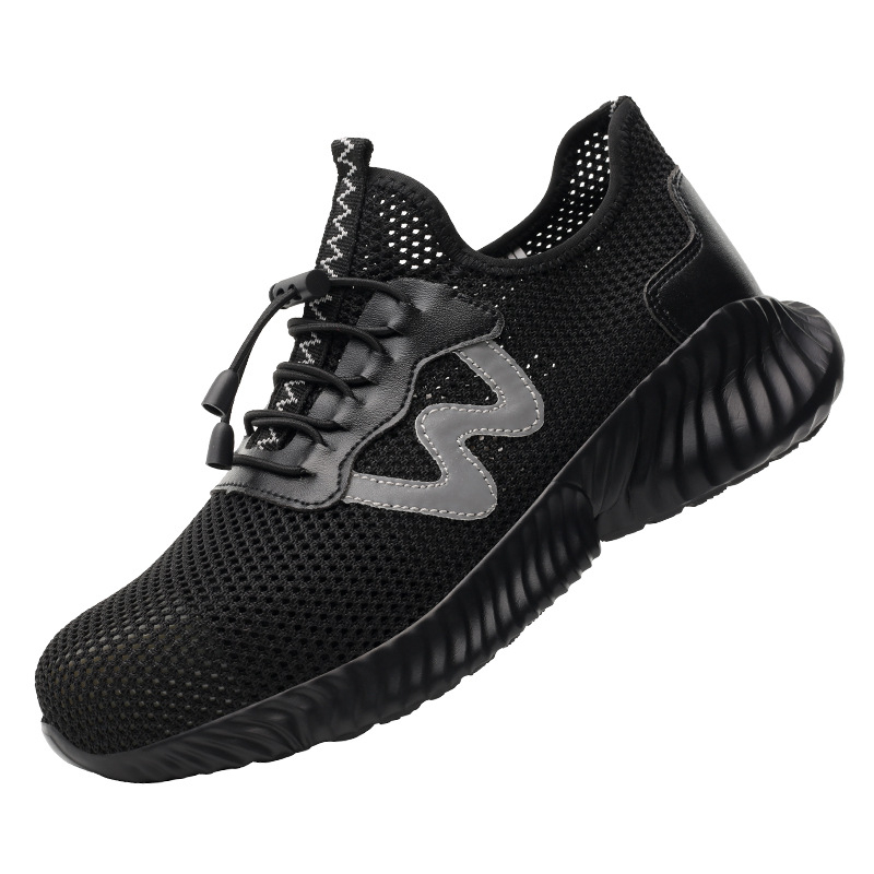 Darbo saugos batai su kvėpuojančia tinkline viršutine dalimi, gumine padu, plastmasine nosies apsauga, atsparūs smūgiams ir perforacijai