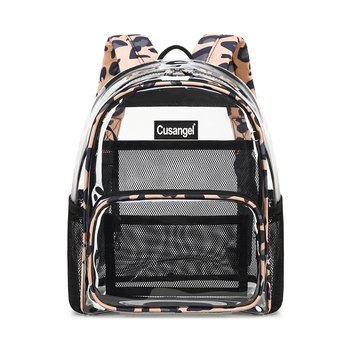 Átlátszó női hátizsák TPU-ból, vízálló, cipzáras záródás, belső cipzáras zseb, belső réteg