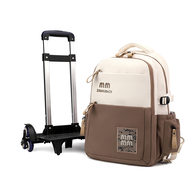 Natural Fish Παιδικό σχολικό σακίδιο με ρόδες – Διπλής χρήσης, πολυεστερικό ύφασμα, ανθεκτικό στη φθορά, προστασία από κλοπή, επεκτειόμενο