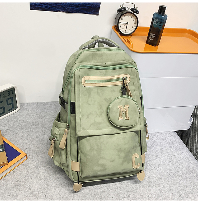 Rucsac Dicarlo din nailon, cu model geometric, impermeabil, bretele curbate