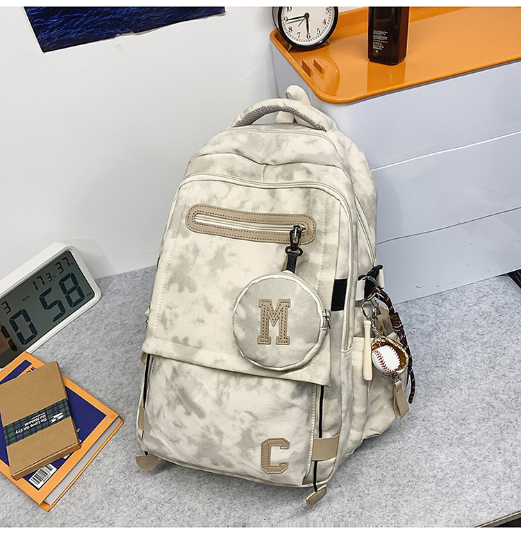 Rucsac Dicarlo din nailon, cu model geometric, impermeabil, bretele curbate