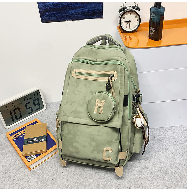 Rucsac Dicarlo din nailon, cu model geometric, impermeabil, bretele curbate