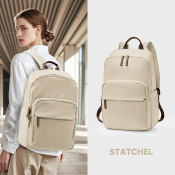 Női nylon hátizsák, városi egyszerű stílus, vízálló, cipzárral záródó, poliészter bélés, belső cipzáras zseb