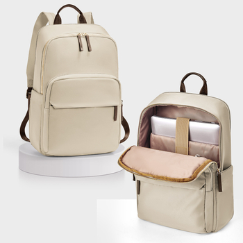 Női nylon hátizsák, városi egyszerű stílus, vízálló, cipzárral záródó, poliészter bélés, belső cipzáras zseb