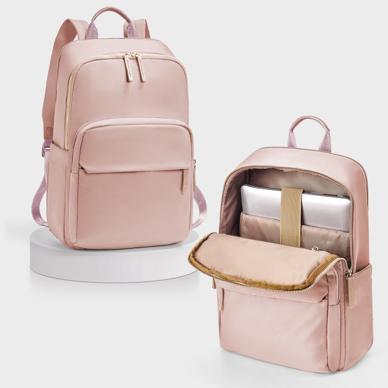 Női nylon hátizsák, városi egyszerű stílus, vízálló, cipzárral záródó, poliészter bélés, belső cipzáras zseb