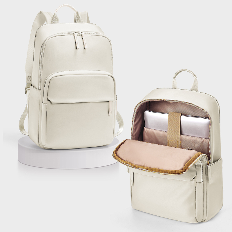 Női nylon hátizsák, városi egyszerű stílus, vízálló, cipzárral záródó, poliészter bélés, belső cipzáras zseb