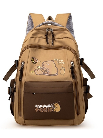 Unisex σχολική τσάντα με Capybara anime μοτίβο, Oxford ύφασμα, ultra-light, νάιλον επένδυση, ιμάντες με αερόσακο
