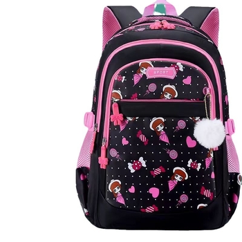 Ученическа раница за момичета в принцесен стил, за 1–6 клас, ултра лека, намаляване на тежестта, рефлексивни елементи за безопасност през нощта, Oxford материя