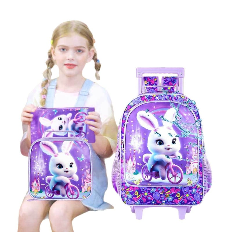 CCJPX Παιδικό Σετ Σακιδίων Με Διπλό Τρόλεϊ, Τριών Τμημάτων – Μεγάλη Χωρητικότητα, Αδιάβροχο, Πολύ Ελαφρύ, Ανθεκτικό στην Φθορά, Τροχός Μονής Κατεύθυνσης