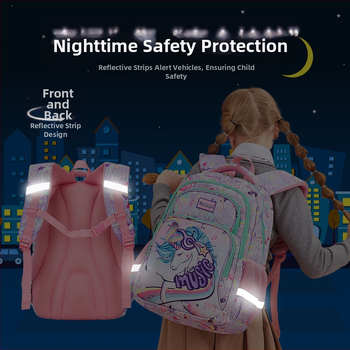 MOK унисекс ученическа раница за класове 3-6 - ултралека, Oxford плат, защита на гръбнака, водоотблъскваща повърхност, презрамки с въздушна възглавница