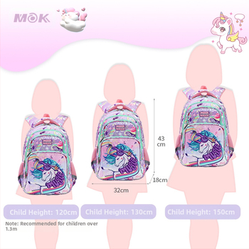 MOK унисекс ученическа раница за класове 3-6 - ултралека, Oxford плат, защита на гръбнака, водоотблъскваща повърхност, презрамки с въздушна възглавница