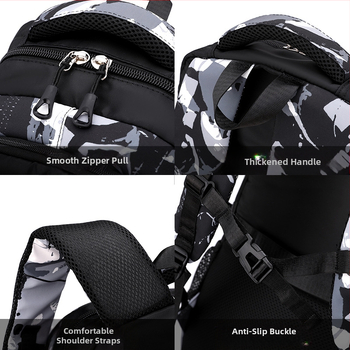 Natural Fish Σακίδιο για σχολείο και ταξίδια, αδιάβροχο ύφασμα Oxford, χωρητικότητα 20–35 λίτρων, ιμάντες ώμου με αερό-μαξιλάρι