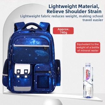Σχολική τσάντα δημοτικού με θέμα Αστροναύτης και Ουρανός με Αστέρια, unisex, ελαφριά, μεγάλη χωρητικότητα, πολυεστέρας, διαπνέουσα, αδιάβροχη, ιμάντες με αερόφυση