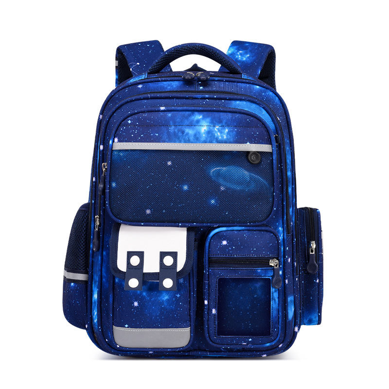 Školska torba za osnovnu školu s motivom astronauta i zvjezdanog neba, unisex, lagana, velika kapaciteta, prozračna, vodootporna, naramenice s zračnim jastučićima