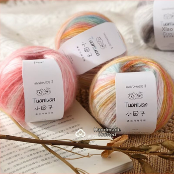 Mohair vilnų rinkinys, worsted siūlų forma, skirta audimui