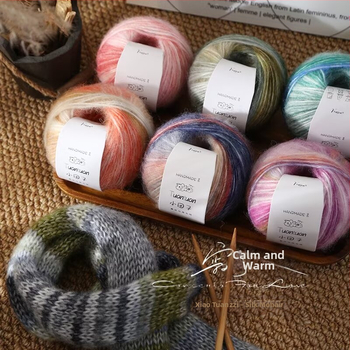 Mohair vilnų rinkinys, worsted siūlų forma, skirta audimui