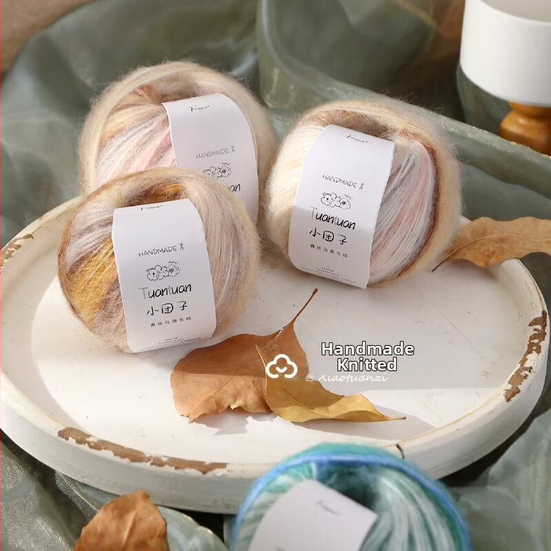 Комплект мохерена прежда, worsted прядене, групова нишка, за тъкане