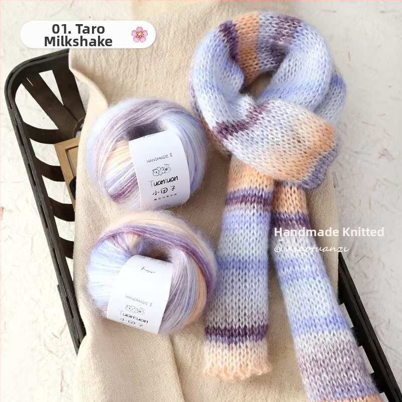 Mohair vilnų rinkinys, worsted siūlų forma, skirta audimui