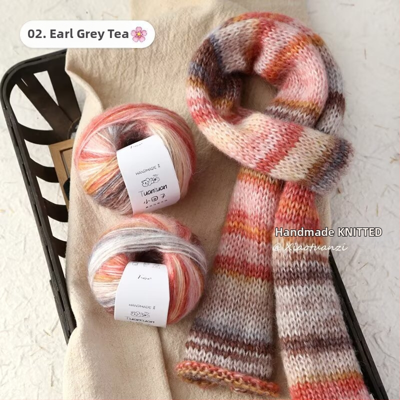 Mohair vilnų rinkinys, worsted siūlų forma, skirta audimui