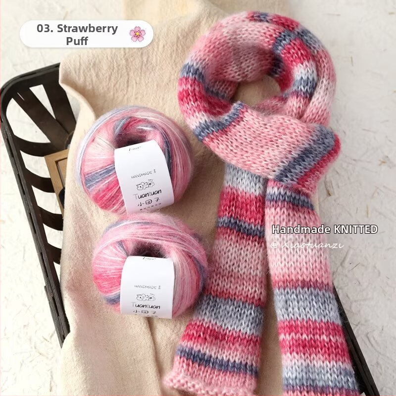 Mohair vilnų rinkinys, worsted siūlų forma, skirta audimui