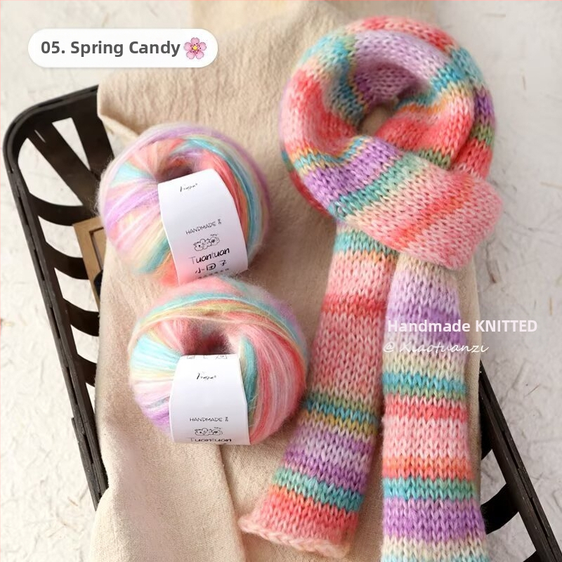 Mohair vilnų rinkinys, worsted siūlų forma, skirta audimui